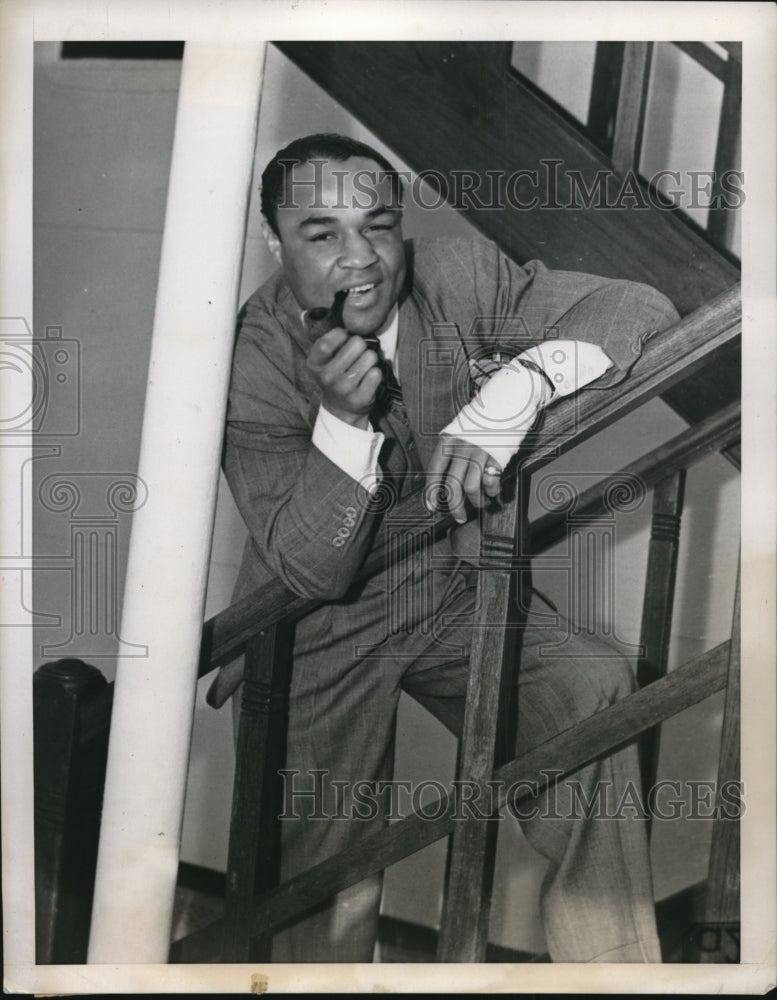 1936 Press Photo Henry Armstrong boxer arrives in Us after UK bout - nes26756- Historic Images