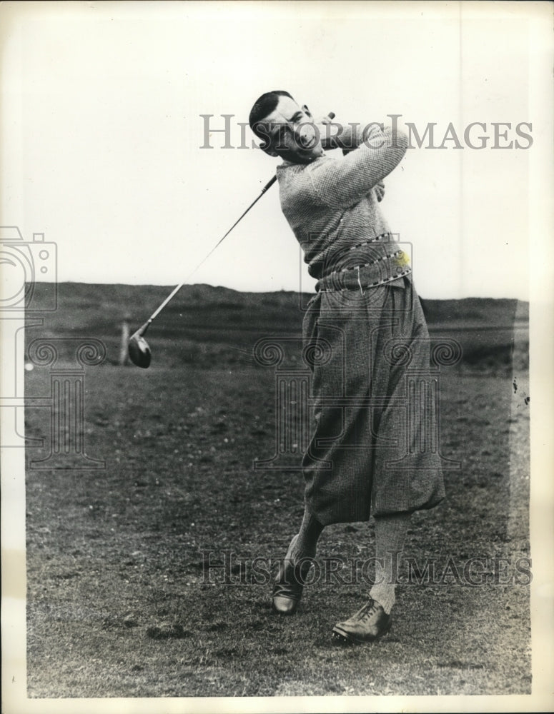 1934 Press Photo James Wallace of Scotland in golf vs George Dunlap - nes26911- Historic Images