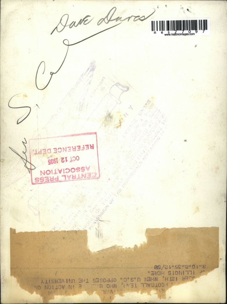 1935 Press Photo Dave Daves college football for USC - nes27097