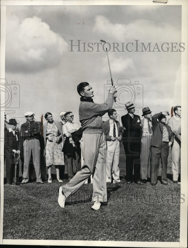 1938 Press Photo Miami Fla Harold Jug McSpadden in Miami Open golf - nes27174- Historic Images