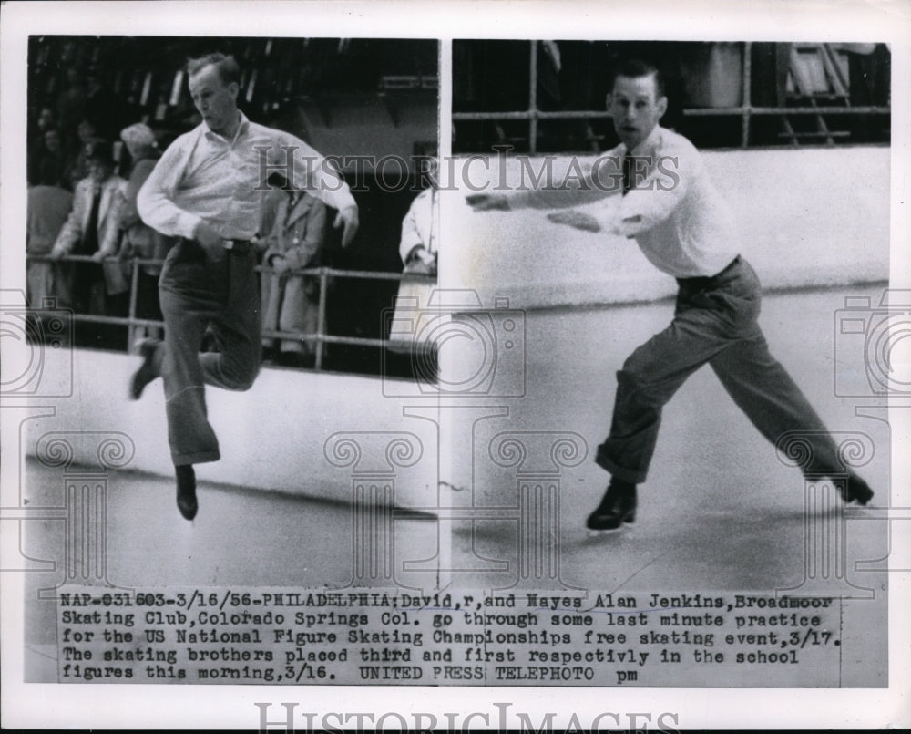 1956 Press Photo Philadelphia Pa skaters David &amp; Hayes Alan Jenkins - nes27209- Historic Images