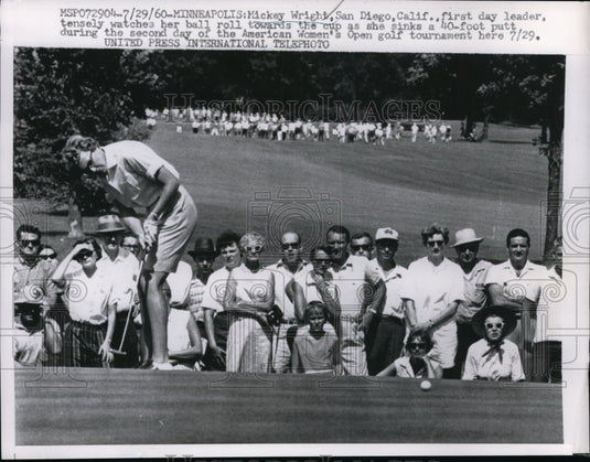 1960 Press Photo Minneapolis Mickey Wright in US Womens Open golf - nes27335- Historic Images