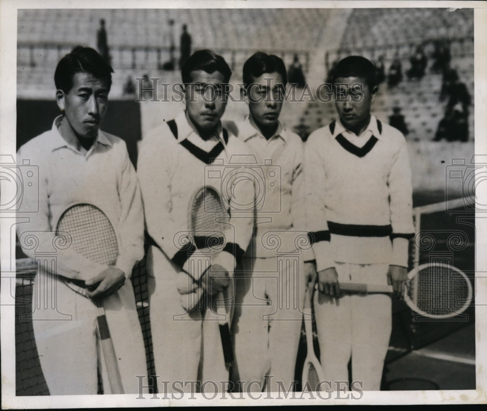 1937 Press Photo Japans Davis Cup tennis F Namano,J Yamagashi - nes27439- Historic Images