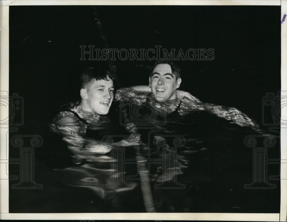 1938 Press Photo New Brunswick NJ William Kendall, John Maclonis NCAA swim- Historic Images