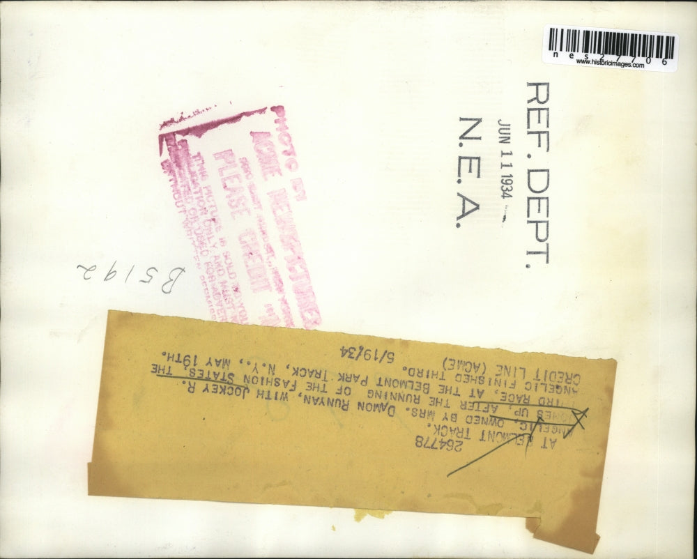 1944 Press Photo Jockey R Jones on Angelic at Belmont track in NY - nes27706