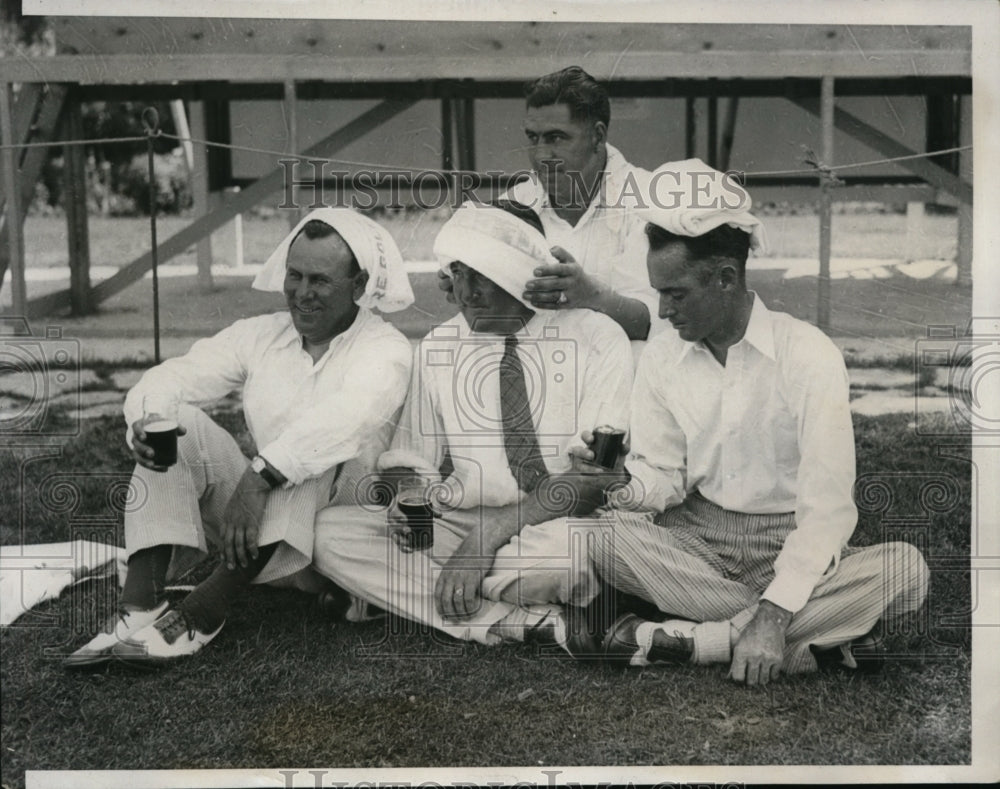 1933 Press Photo Golfers Al Espinga, Roland Hancock, Denny Shute, Olin Dutra- Historic Images