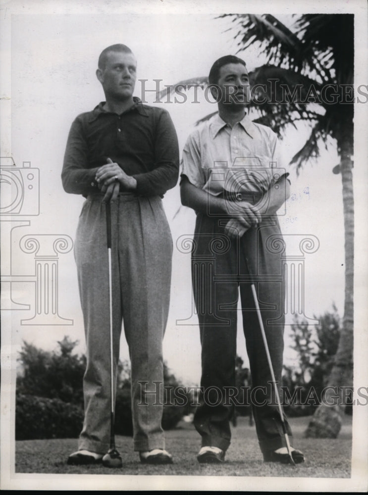 1938 Press Photo Miami Fla Charles Whitehead &amp; Frank Allen in 4 Ball tourny- Historic Images