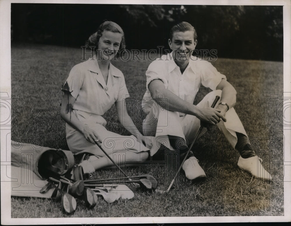 1937 Press Photo Franklin D Roosevelt Jr & fiancee Ethel DuPont - nes28188- Historic Images