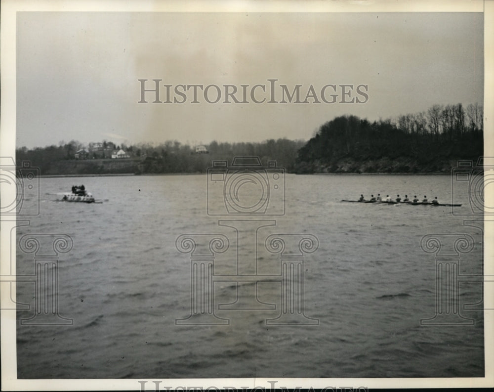 1936 Press Photo Columbia U crew on Severn river at Annapolis - nes28199- Historic Images