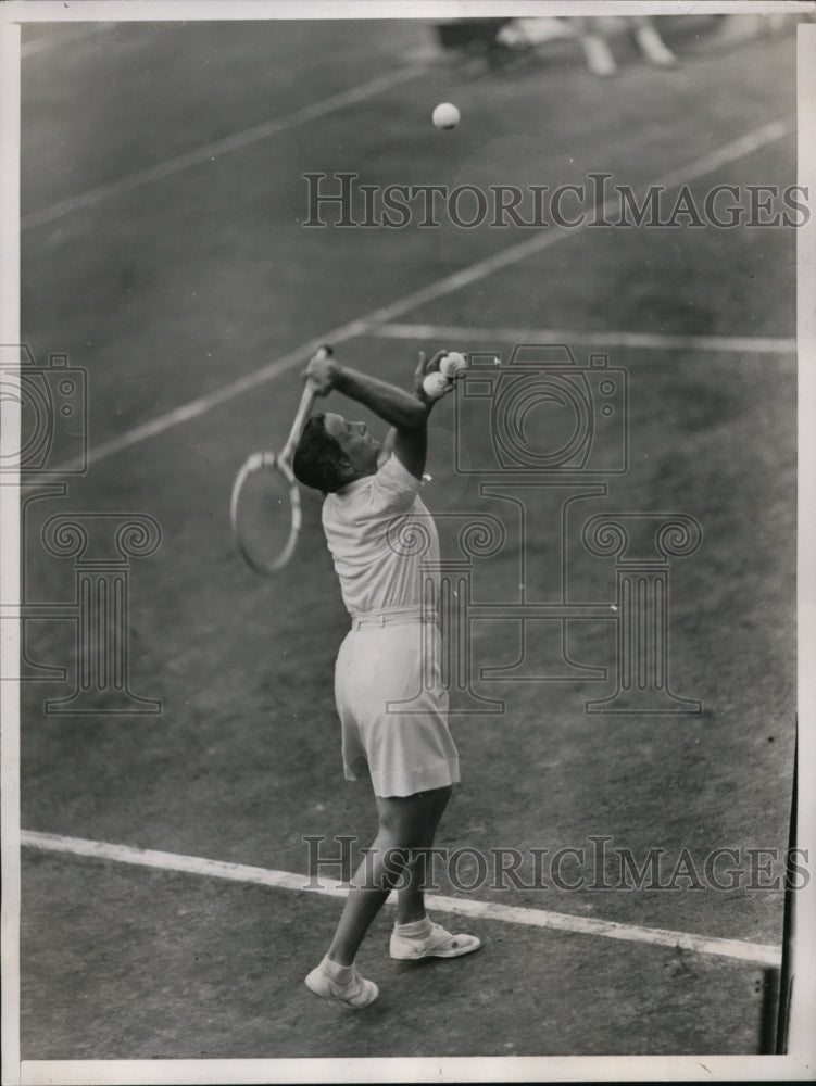 1937 Press Photo Helen Jacobs at Womens Natl Singles tennis in NY - nes28336- Historic Images