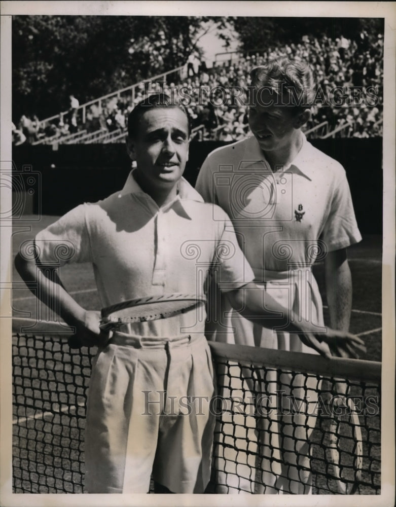 1938 Press Photo Philadelphia Davis Cup tennis Quist &amp; Budge - nes28395- Historic Images