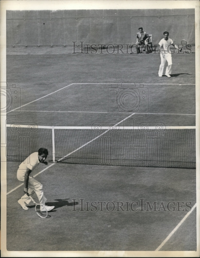 1942 Press Photo Forest Hills NY Francisco Segura vs Ensign Ronald Edwards- Historic Images