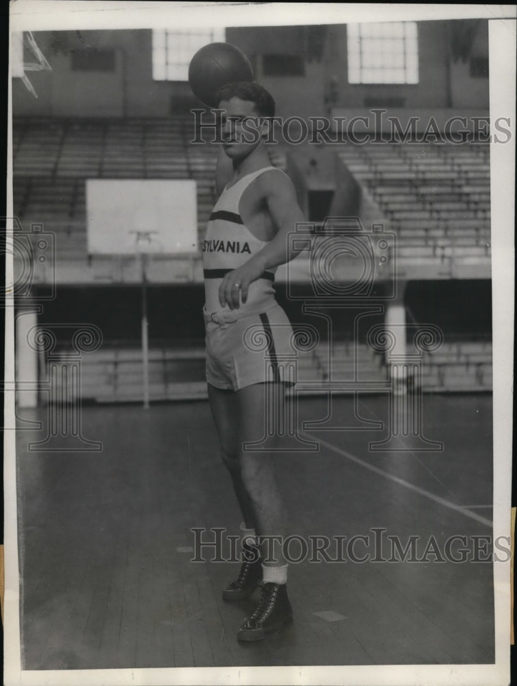 1932 Press Photo Francis O&#39;Donnell pf Penn Univ basketball - nes28533- Historic Images