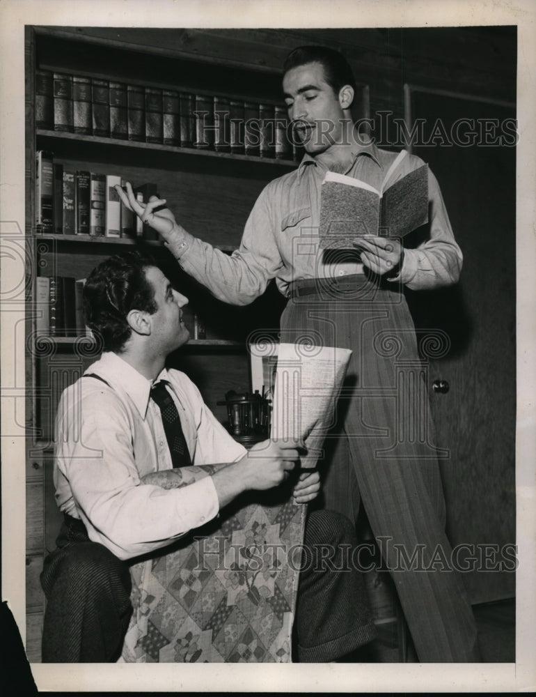 1941 Press Photo La Calif John Berardino St Louis Browns SS & Larry Mitchell act- Historic Images