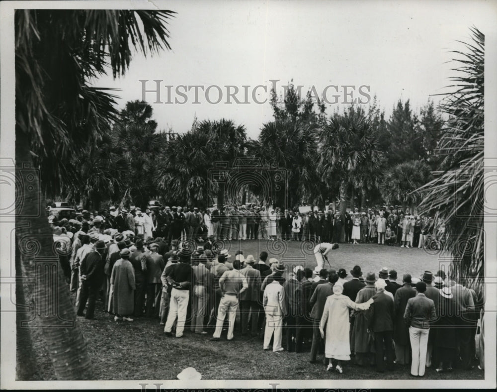 1935 Press Photo T Suffern Tailer at Palm Beach golf club with T Goodwin