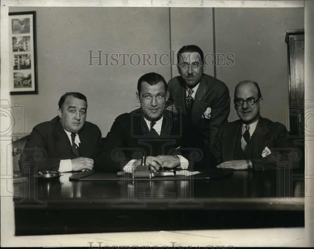 1929 Press Photo Jack Sharkey, mgr JJ Buvkley, L Browning,H Taylor - nes28908- Historic Images