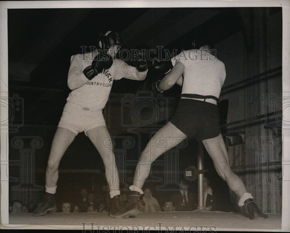 1938 Press Photo Grossinger Lake NY Barney Ross &amp; sparring partner Pete Galliano- Historic Images