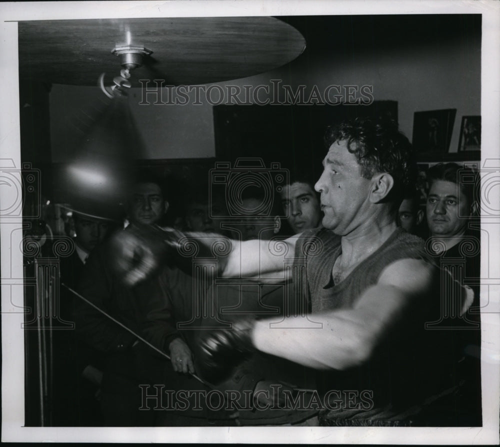 1947 Press Photo Cliffside NJ Gus Lesnevich workout for bout vs Billy Fox- Historic Images