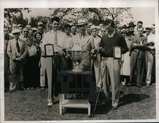 1937 Press Photo Miami Fla 4 ball tourny T Manero, Lawson Little, Henry Picard- Historic Images