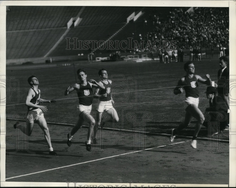 1935 Press Photo USC track 880 yards Estil Johnson,Ross Bush, Cartwright &amp; Grace- Historic Images