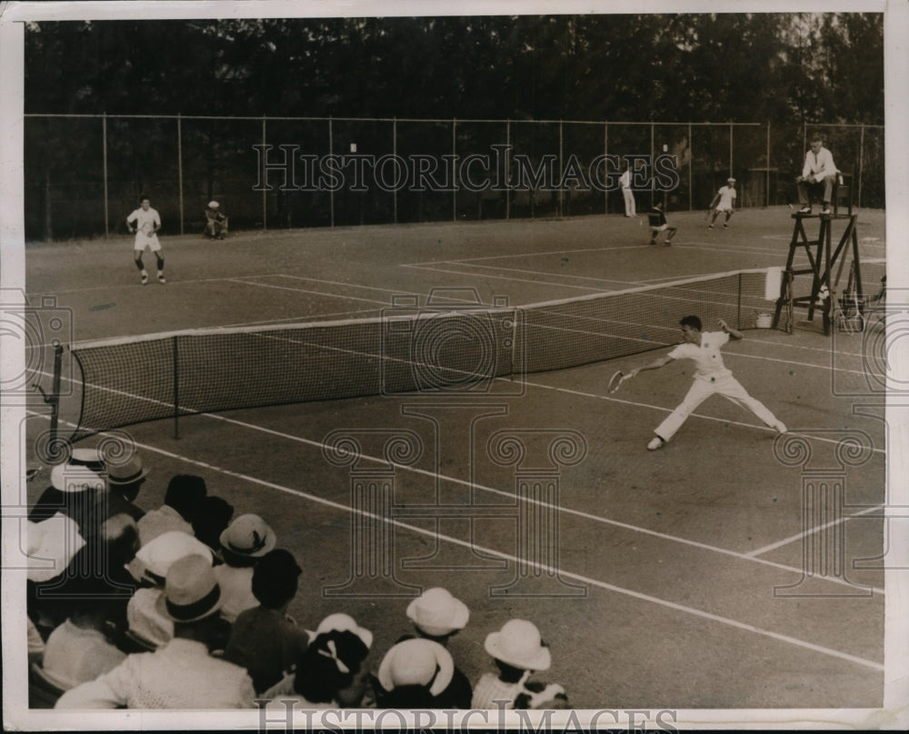 1936 Press Photo Bryan Grant vs MArtin Buxby at Miami Biltmore tennis- Historic Images