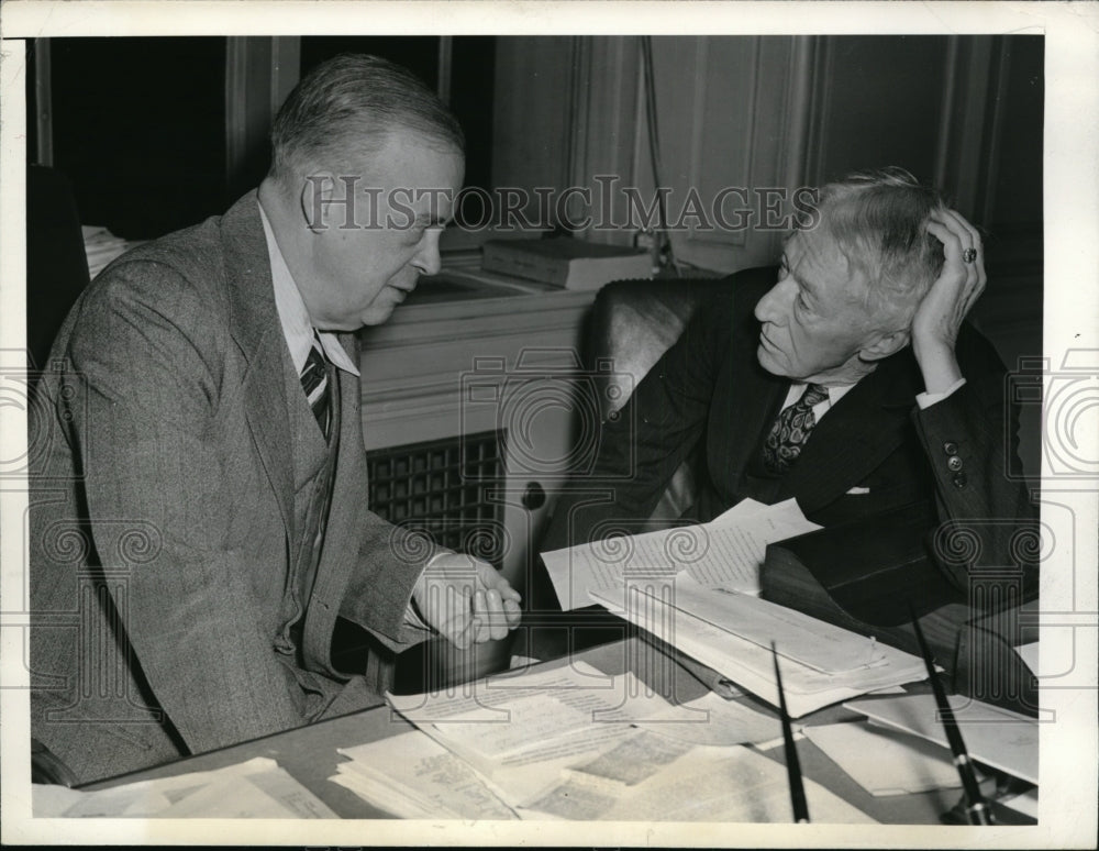 1942 Press Photo Wash DC baseball commission Kenisaw Landis, Joe Eastman- Historic Images