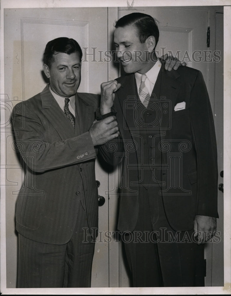 1938 Press Photo Cubs manager Charley Grimm &amp; Dizzy Dean pitcher - nes29630- Historic Images