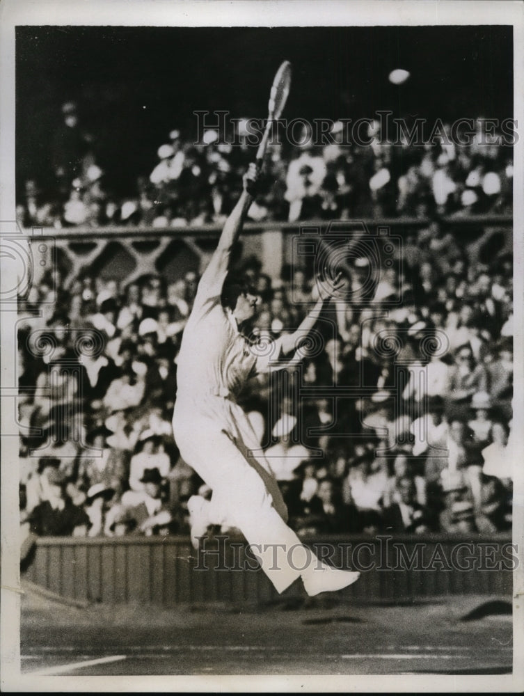 1934 Press Photo Sidney Wood of US vs HW Austin at Davis Cup tennis - nes29705- Historic Images