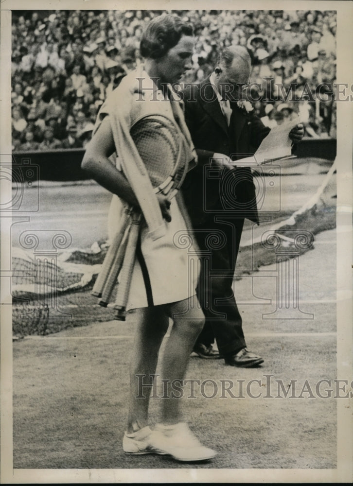 1936 Press Photo Helen Jacobs wins Wimbledon Womens Singles Championship- Historic Images