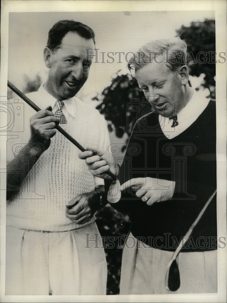 1936 Press Photo Willie Klein &amp; Willie MacFarland at Four ball golf in Miami Fla- Historic Images