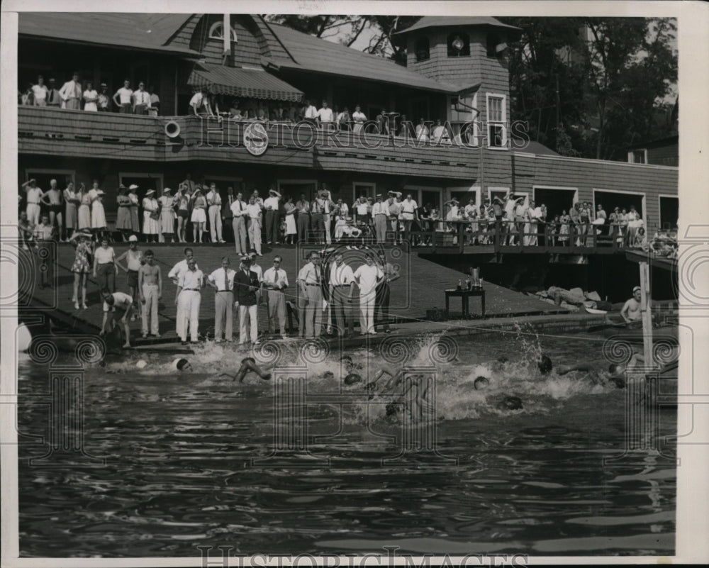 1938 Press Photo Wash DC start of 14th President&#39;s Cup swim race Steve Wozniac- Historic Images