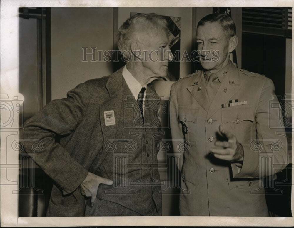 1943 Press Photo Wash DC baseballs Keneshaw Landis &amp; Maj Gen AD Surles- Historic Images