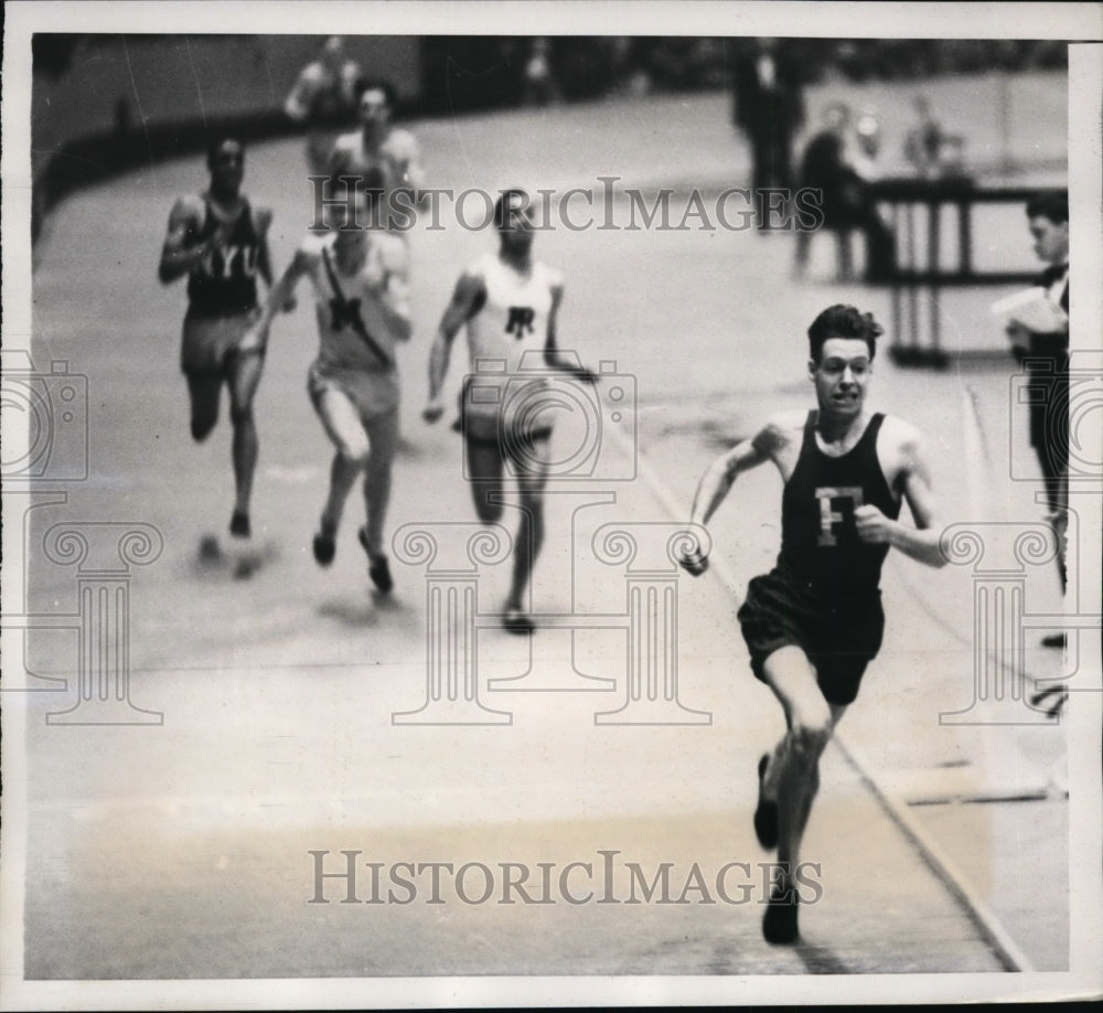 1939 Press Photo NYC IC4a track meet Wesley Wallace of Fordham 600 yards- Historic Images