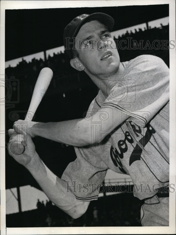 1941 Press Photo Chicago Richard Wakefield of U of Mich works out with Dodgers- Historic Images