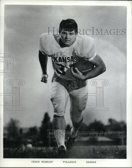 1970 Press Photo Chuck Schmidt fullback for Kansas - nes30990- Historic Images