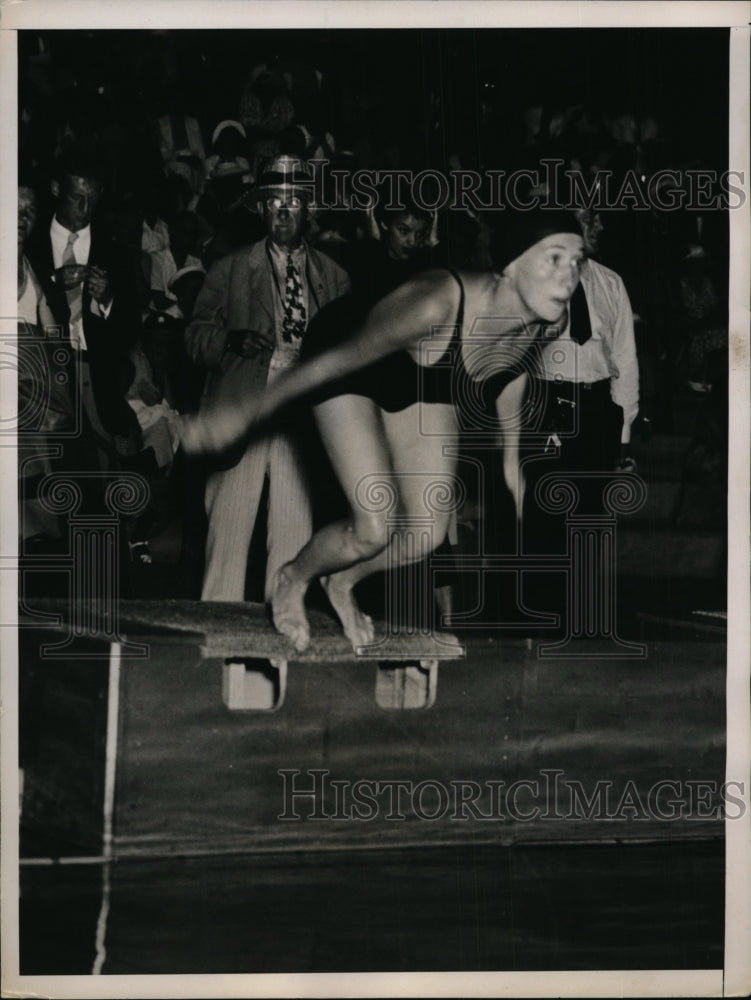 1936 Press Photo Lenore Kight Wingard in 400 meter swim final - nes31309- Historic Images