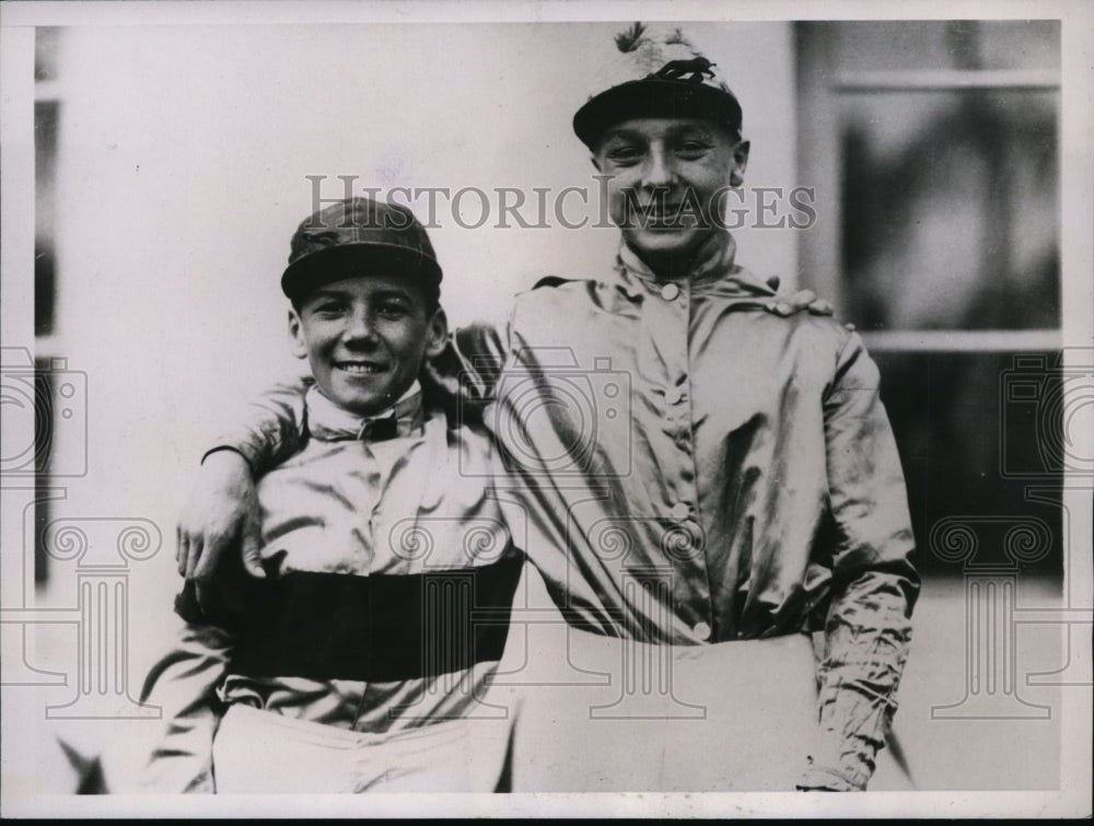 1935 Press Photo Jockeys George Watson &amp; Wayne Wright top apprentices- Historic Images