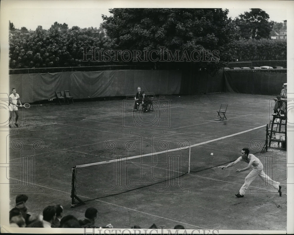 1937 Press Photo Gardner Mullon vs Ivon Petra Natl Tennis at Forset Hills NY- Historic Images