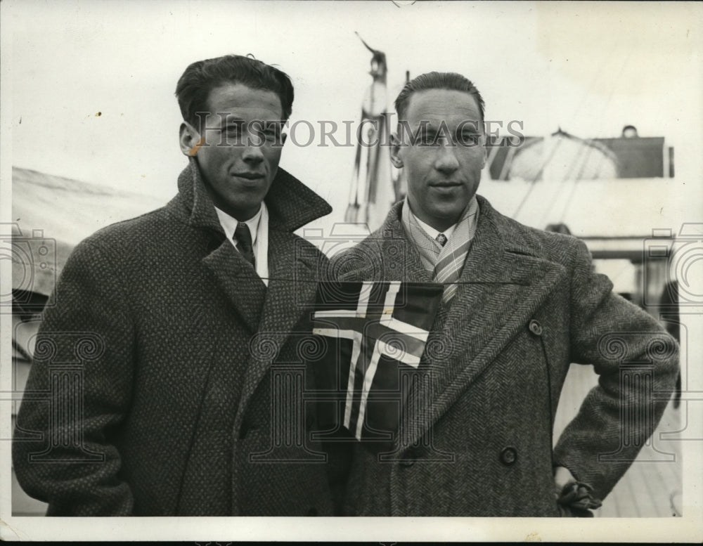 1932 Press Photo Michael Staksrud, Ivar Ballangrud Norwegian skaters- Historic Images