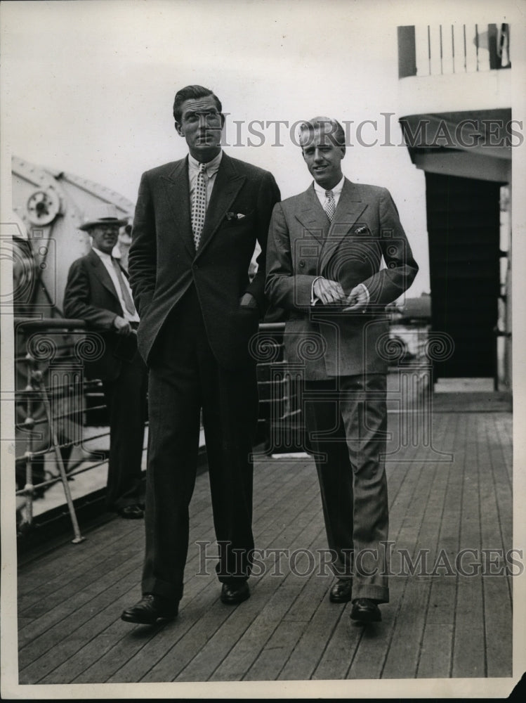 1934 Press Photo American Davis Cup team members Frank Shields & Sidney Wood- Historic Images