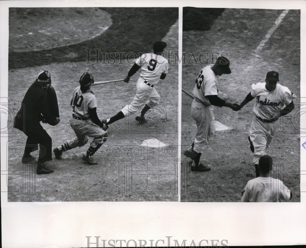 1955 Press Photo Cleveland Ohio Indians Ralph Kiner vs White Sox - nes32272- Historic Images