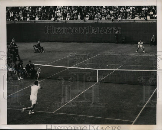 1940 Press Photo Forest Hills NY Jack Kramer vs Frank Parker Natl Singles tennis- Historic Images