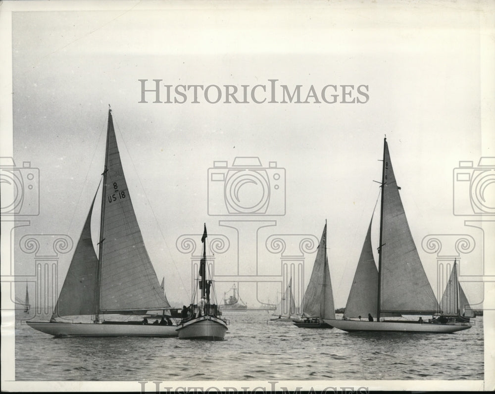 1934 Press Photo 8th annual National sail regatta at LA Calif start of 8 meters- Historic Images