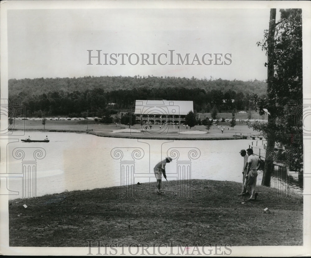 1960 Press Photo View of 9th tee at Ida Calaway Gardens in Pine Mountain GA- Historic Images