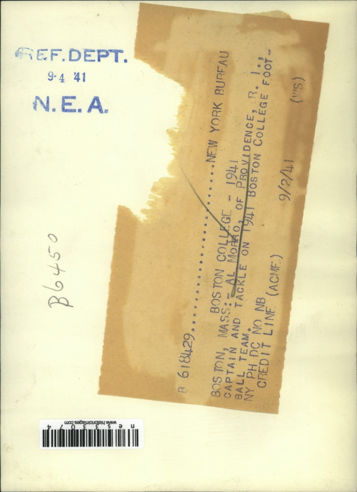 1941 Press Photo Boston Mass Al morro Boston College tackle - nes33074