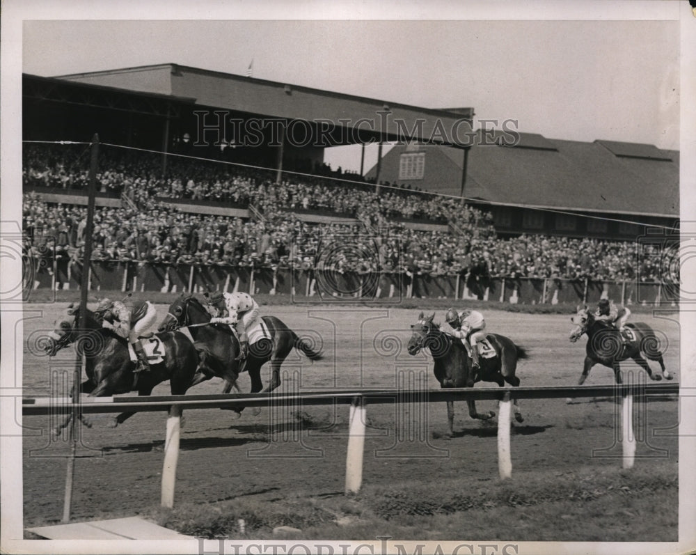 1937 Press Photo Jamaica track NY Orient Express wins vs Fore &amp; No Dice- Historic Images