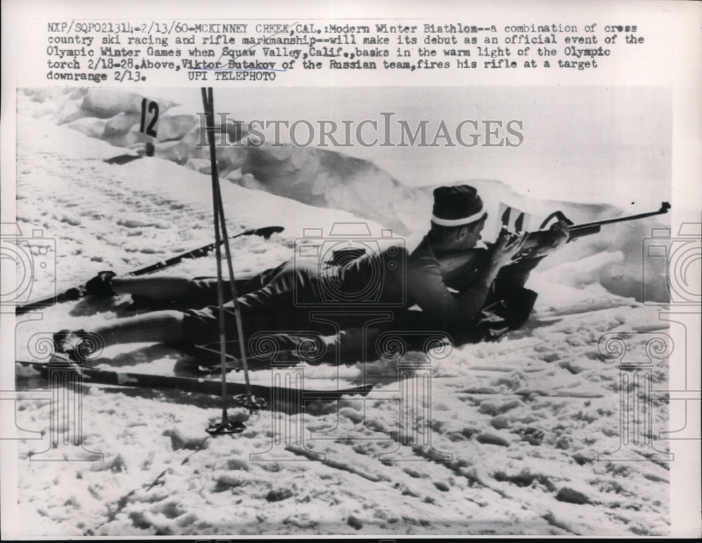 1960 Press Photo McKinney Creek Calif Winter Biathlon Viktor Butakow - nes33155- Historic Images