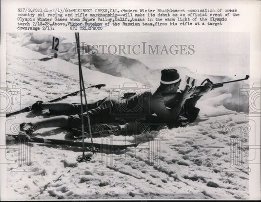 1960 Press Photo McKinney Creek Calif Winter Biathlon Viktor Butakow - nes33155- Historic Images