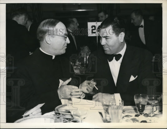 1938 Press Photo Bishop Aloysius Willinger and Jack Dempsey at Jackson Dinner- Historic Images