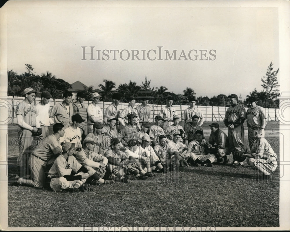 1940 Press Photo W Palm Beach Fla Baseball College, Mule Haas, Roy Johnson- Historic Images